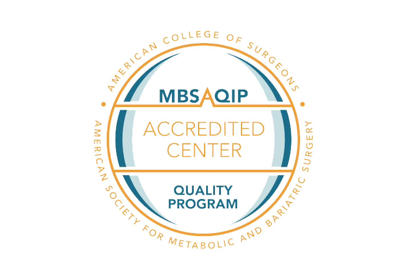 American College of Surgeons MBSAQIP Accredited Center Quality Program Badge | American Society for Metabolic and Bariatric Surgery