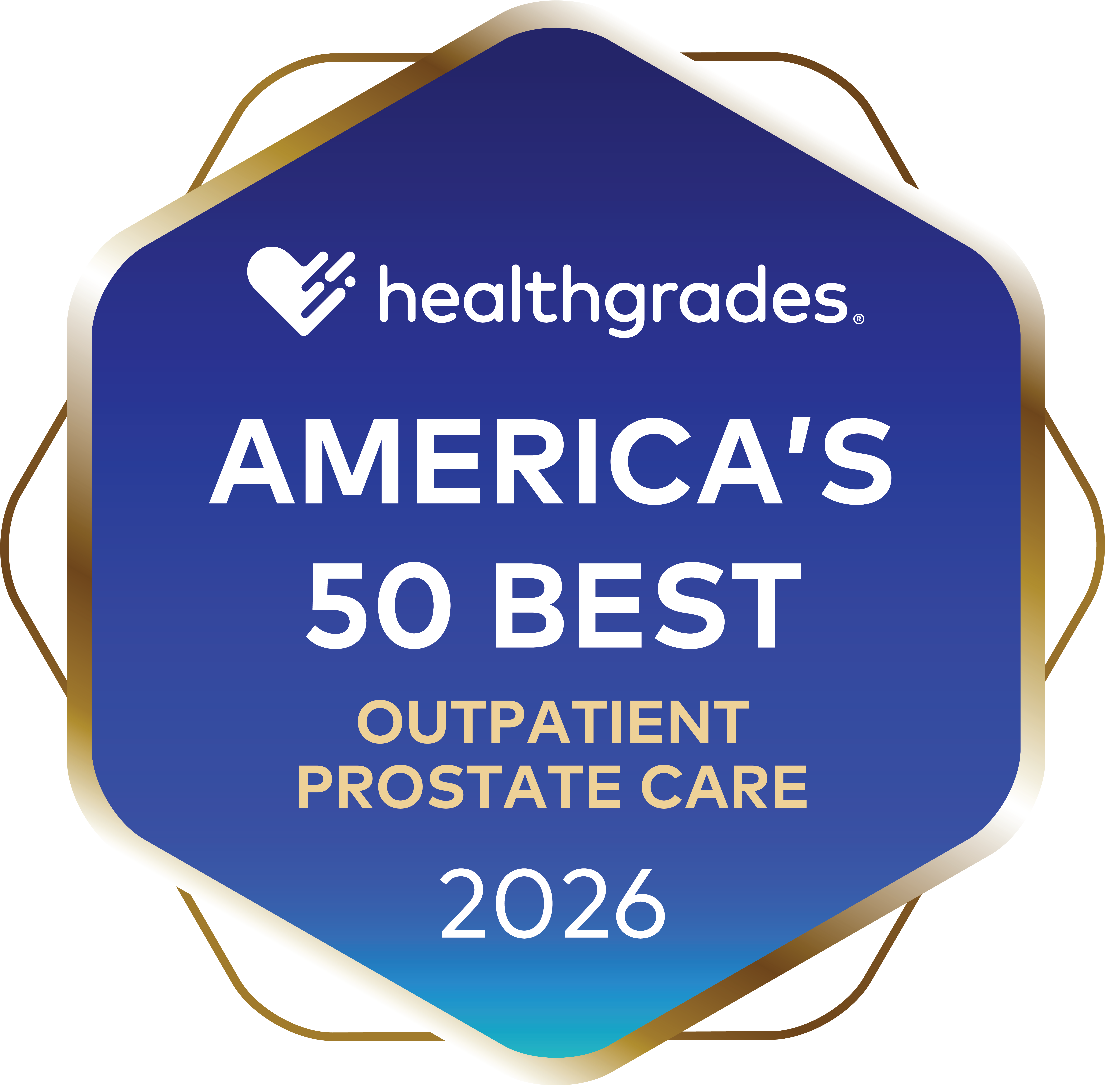 Healthgrades 2026 award for 50 Best Outpatient Prostate