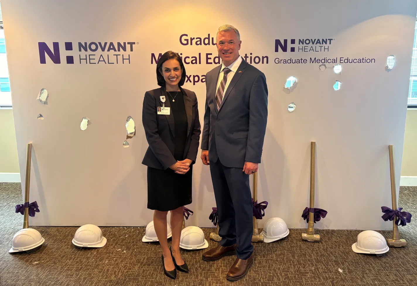 Novant Health physician residency leadership Dr.s Hanlon and Penwell-Waines at event celebrating program growth