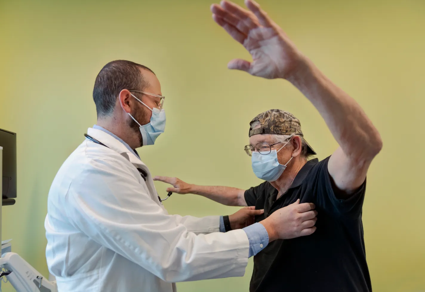 Dr. Skarbnik examines a patient