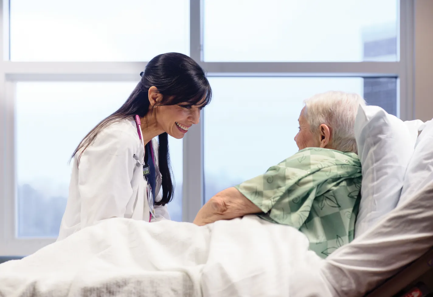 Female nurse with an elderly surgery patient Female nurse with an elderly surgery patient