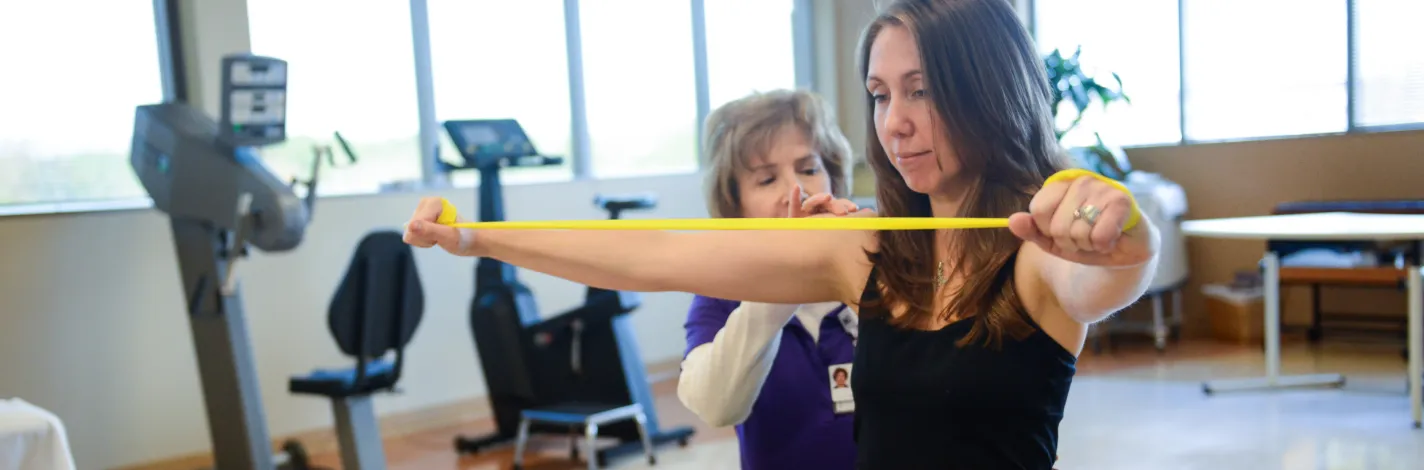 woman working with bands