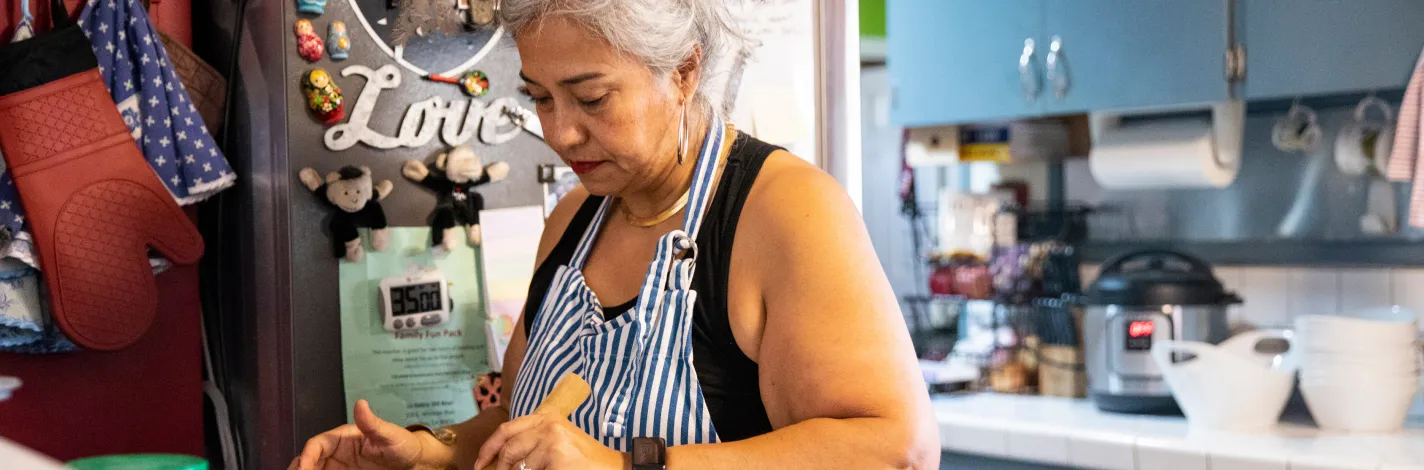 woman in home kitchen