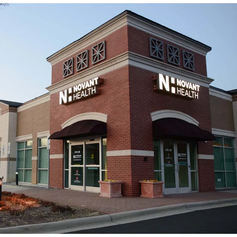 Novant Health Cotswold Medical Clinic building and front entrance.